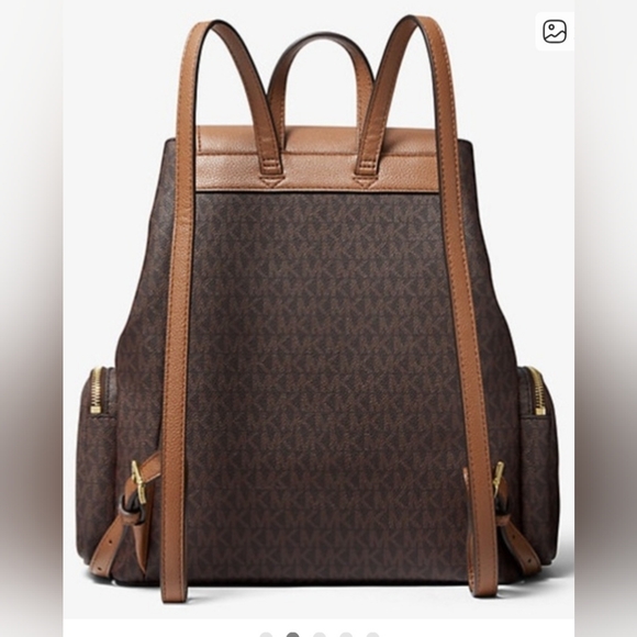 Michael Kors Abbey Signature Brown and Tan Backpack main image 7